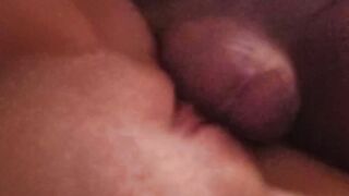 the husband takes the anal plug out of the folder and licks it,