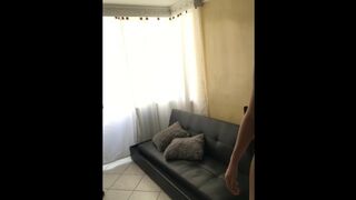 I film myself for my teacher while my boyfriend is working