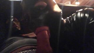 Latex masked Anal Fever devouring his master hot cock. Part 3