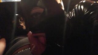 Latex masked Anal Fever devouring his master hot cock. Part 3