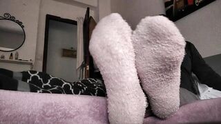 My feet in pink socks!!