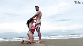 Fucking in public on the beach with hot Camila Vegas FULL ON RED