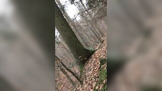 Tied to a tree and receiving orgasms
