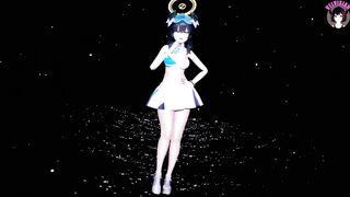 Hibiki - Thick Teen Sexy Dance + Gradual Undressing (3D HENTAI)