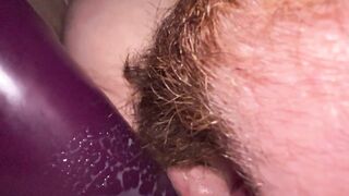 My pussy stretching around huge dildo