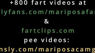 Farting and Cumming - Mariposacamgirl - Fart Fetish - Creamy Hairy Pussy