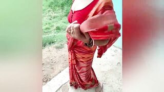 Village wife showing outdoor
