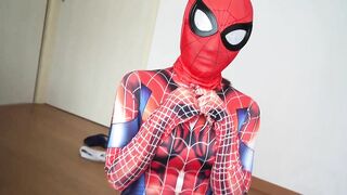 【Pov】Spider-Man got handjob! Embarrassing situation made her even hornier.