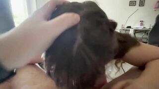 My boyfriend was stressed so I deepthroated him to calm him down