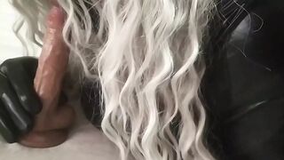 Can I be your hot slut ? Deepthroat with dildo