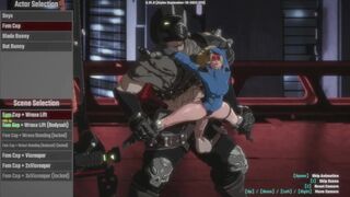 Ophelia Plays 'Pure Onyx' - Animation Gallery - Fem Cop (Bodysuit) & Wraxe, Lift (No Commentary)