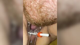 Pussy clamps and speculum fun stretching lips wide open gaping hairy milf