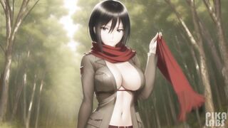 Mikasa sexy hentai anime (A.I. generated and animated) Attack on titan