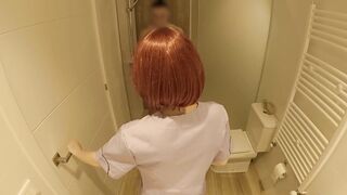 Dick Flash! I surprise the hotel cleaning girl and she helps me finish by giving me a blowjob