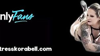 Mistress sensually dommes cute little sub’s ass on St Andrew’s Cross with her crop!