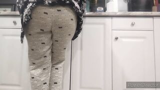 Desperate Wife Soaks Pants While Doing Dishes