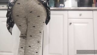 Desperate Wife Soaks Pants While Doing Dishes