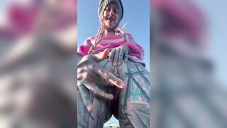 Onlyfans Girl with tattoos gives Blowjob and Fuck at the Beach