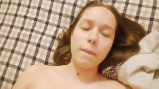 Seductive girl plays with her wet pussy