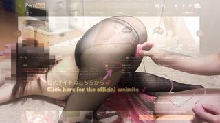 I make a woman with an erotic butt wear pantyhose and use a rotor to make her clitoris feel good