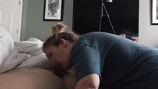 Woke him up by sucking him off and swallowing his load