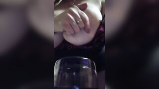 Dipping my titties in wine