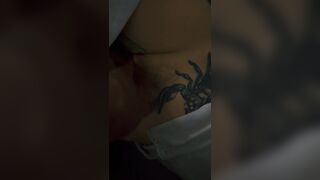 Watch me have and film a sneaky wank and cum on Eviejayne in bed whilst trying not to get caught