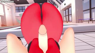 Scanty Daemon Gives You a Footjob To Train Her Sexy Body! Panty and Stocking Feet Hentai POV