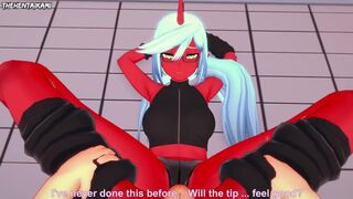 Kneesocks Daemon Gives You a Footjob To Train Her Sexy Body! Panty and Stocking Feet Hentai POV