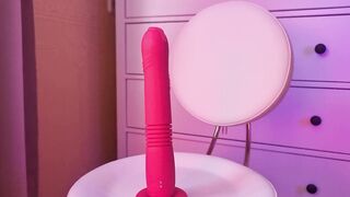 Horny Wife with Perfect Pussy Rides a Big Dildo
