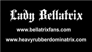 Rubber Breath Control - Lady Bellatrix breath play with rubber gimp