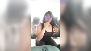 sexy slut changes clothes in the uber