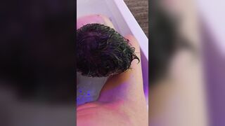 Me licking my wife in a bathtub... sucking her feet.