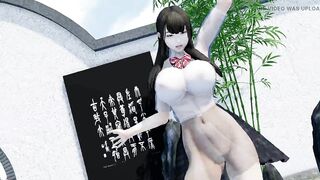 Transparent clothes, Japanese student, big tits, shaved, sexy dancing, virgin, tight pussy
