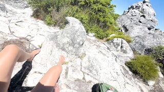 Hot teen gets fingered outdoor and squirts in public