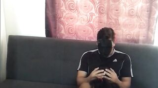 Brunette sucks the courier and the plumber's cock