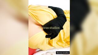 Sexy desi indian shruti bhabhi teasing with her big boobs wearing yellow saree