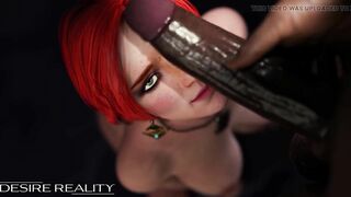 The Witcher Triss jugando con una enorme polla negra - Hentai Sin Censura (Hot MILF, Creampie) by Desire Reality