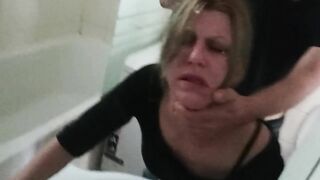 Slutty MILF fucked in the ass in front of the mirror in high heels