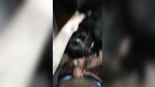 Emo goth bitch gives me her first blowjob