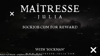 You want to be Released from this Trap ? Ejaculate Only With this Sockjob - Maitresse Julia Teaser