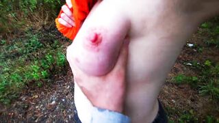 Nipple Punishment in the woods