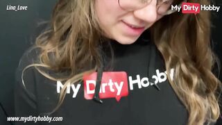 MyDirtyHobby - Nerdy babe fucks and creampied in public