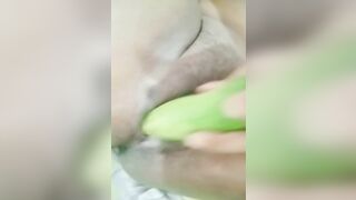 Tamil Hot Bhabhi sex with Green cucumber - huge cum out
