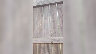 BBW masturbates in New backyard