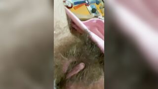 Smoking hairy pussy