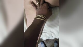 LatinaMilf wet ass pussy taking BBC doggy then a footjob to finish