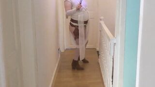 Starwars cosplay Rey costume in boots