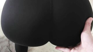Naughty Teacher Teases student's Dad and let him cum on her Leggings