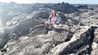 Clover Pisses on Lava while Hiking!